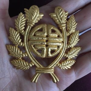 Vintage Givenchy Logo brooch pin. Signed.